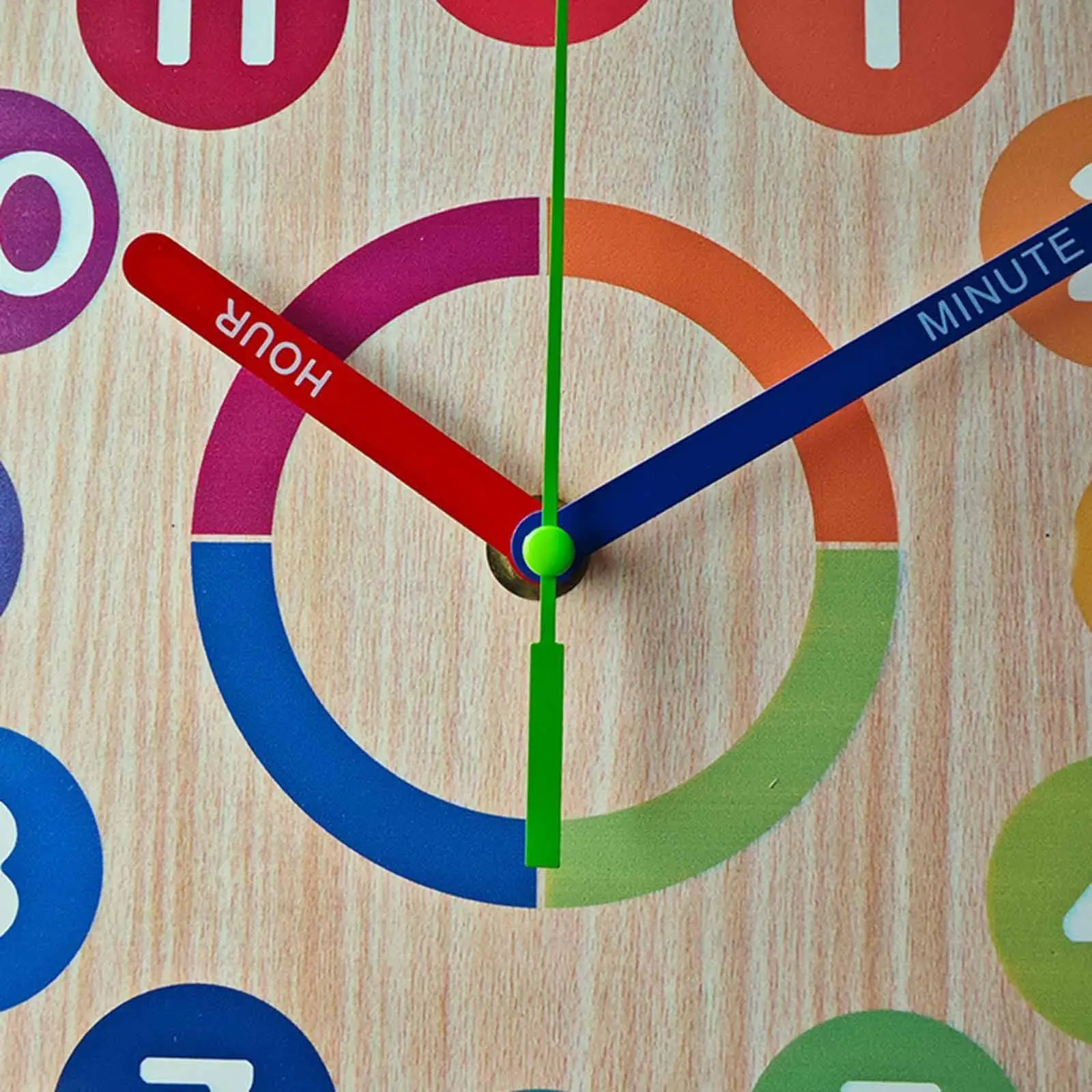 Teaching Time Clock Versatile Decor Hanging Wooden Unique Children Quiet Movement Easy to Read School Wood Clock for Kids
