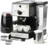 All-In-One Espresso Machine with Milk Frother 7-Piece Set - Maker Includes Grinder, Frothing Pitcher, Cups, Spoon and Tamper 1