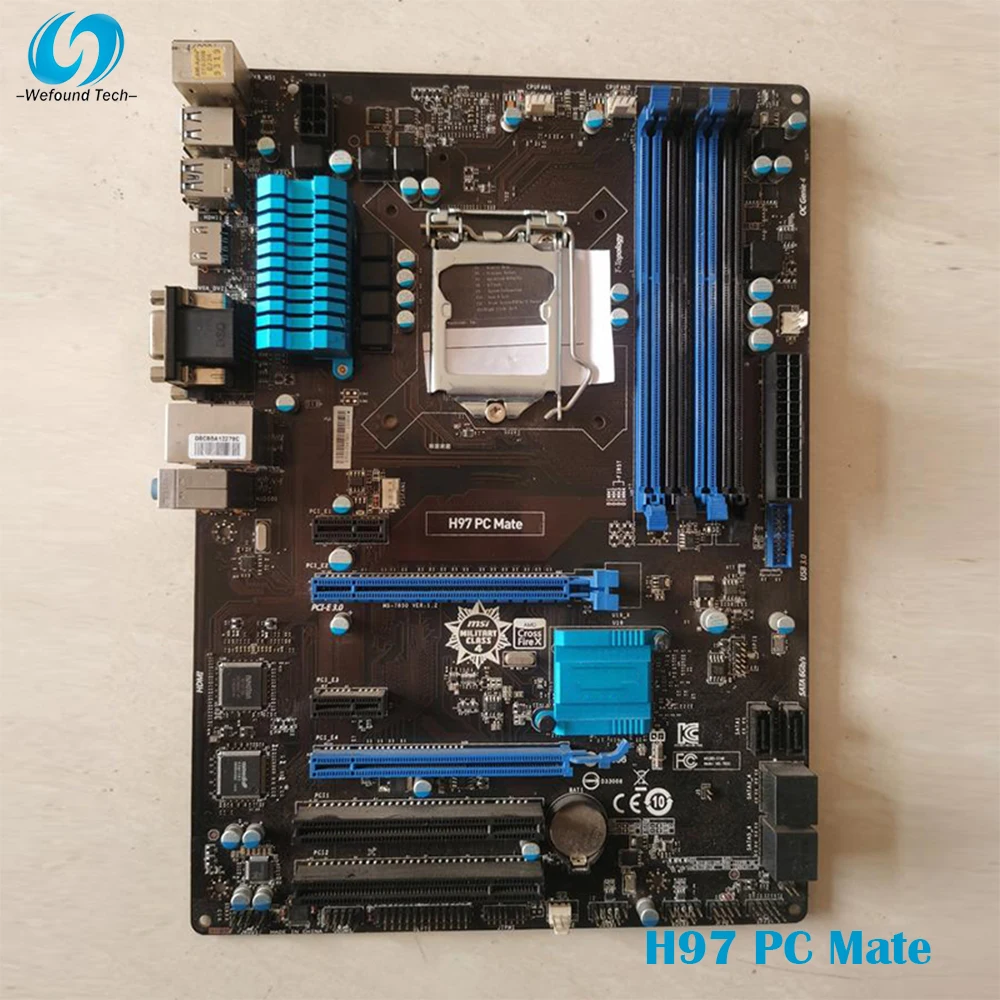 Материнская плата H97 PC Mate для настольного ПК Msi LGA1150 DDR3 32 Гб SATA3 USB2.0/3 0 DVI + VGA HDMI ATX