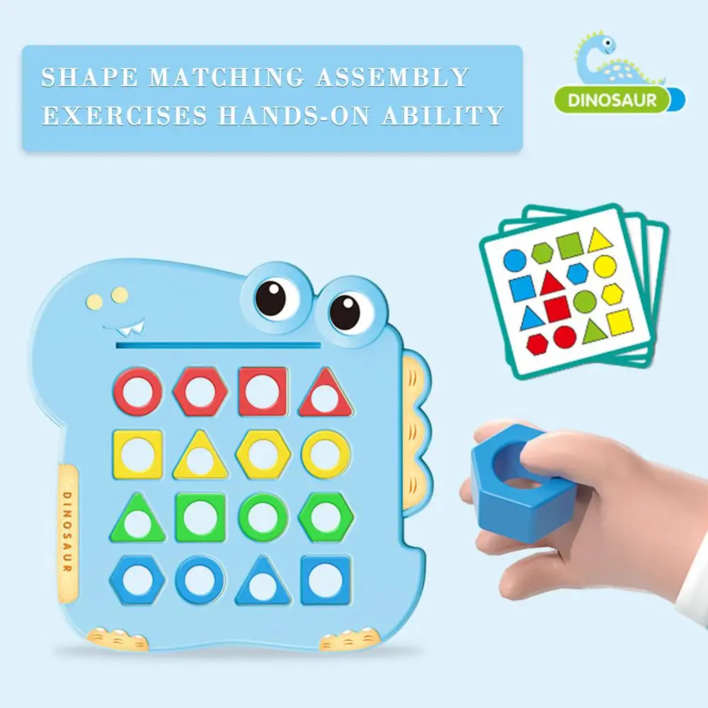 Shape Matching Game For Kids Dinosaur Puzzle Board Shape Sorter Educational Toys Board Games Geometric Shapes Shape Sorting Fine