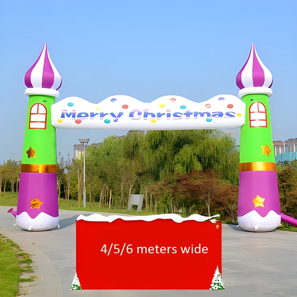 Outdoor Giant Inflatable Santa Claus Arch Christmas Promotion Archway inflatable Christmas Tree Arch For Decoration 3