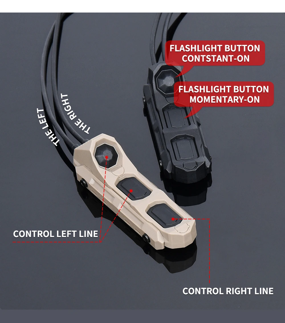 WADSN Taktische AXON Fernbedienung Draht Steuerung Dual Funktion Druckschalter Taschenlampe PEQ NGAL Laser Taste SF/2,5/3,5/Kran Stecker – Detail 3