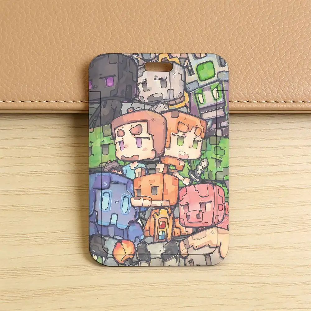 Klassisches Spiel M-Minecraft-ES Transparenter Kartenhalter Mitarbeiter-Plastik-Schiebeabdeckung Schlüsselband Arbeits-Geschäfts-ID-Tasche Bus – Detail 26