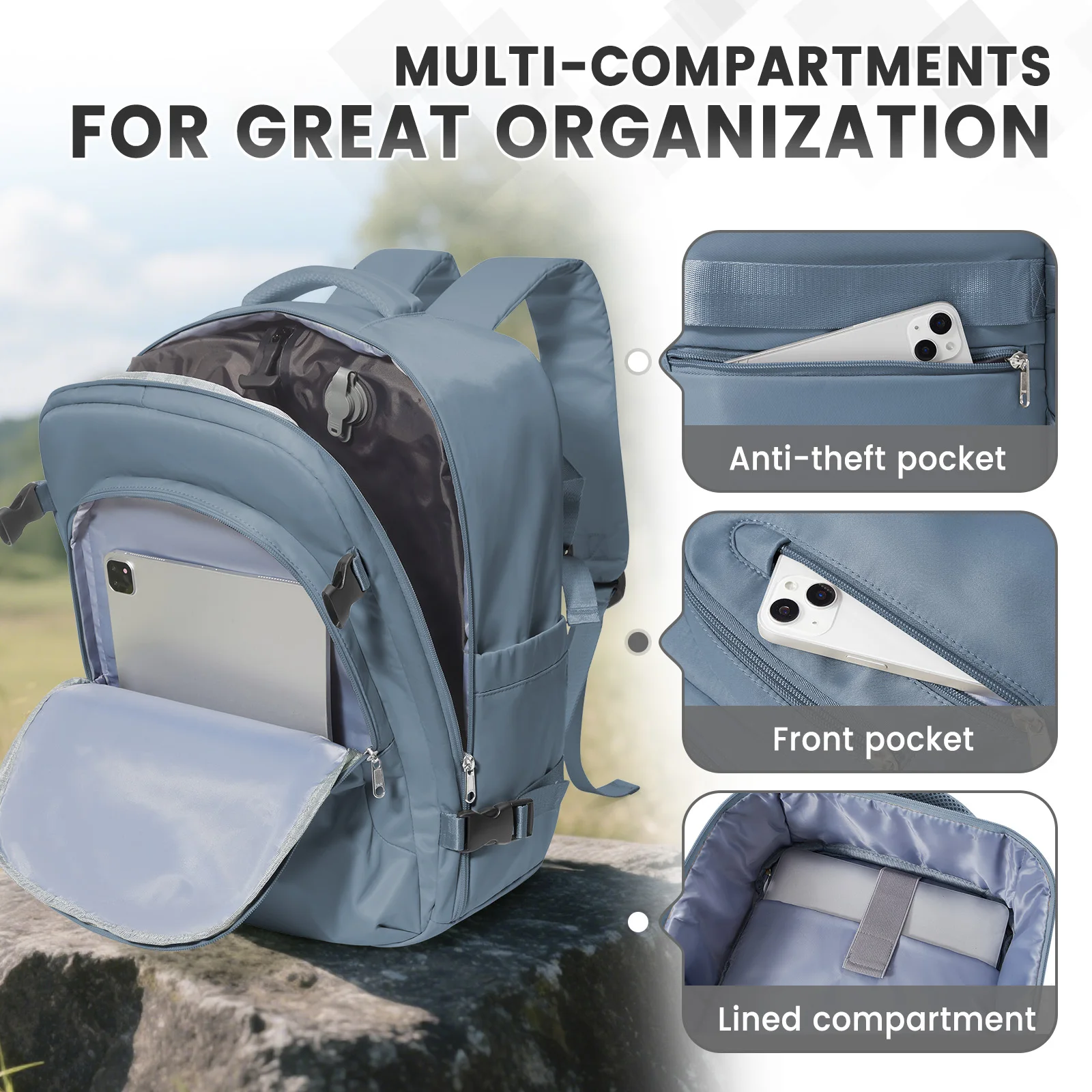 Vacuum Backpack Travel with Pump Hiking Backpack for Outdoor Adventures Flight Approved Daypack Ryanair 40x25x20 Travel Backpack