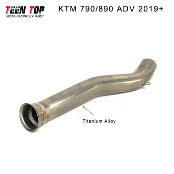 51mm Modified Motorcycle Exhaust Middle Pipe For KTM 790 ADV 890 ADV 2019 Escape Moto Titanium Alloy Link Pipe