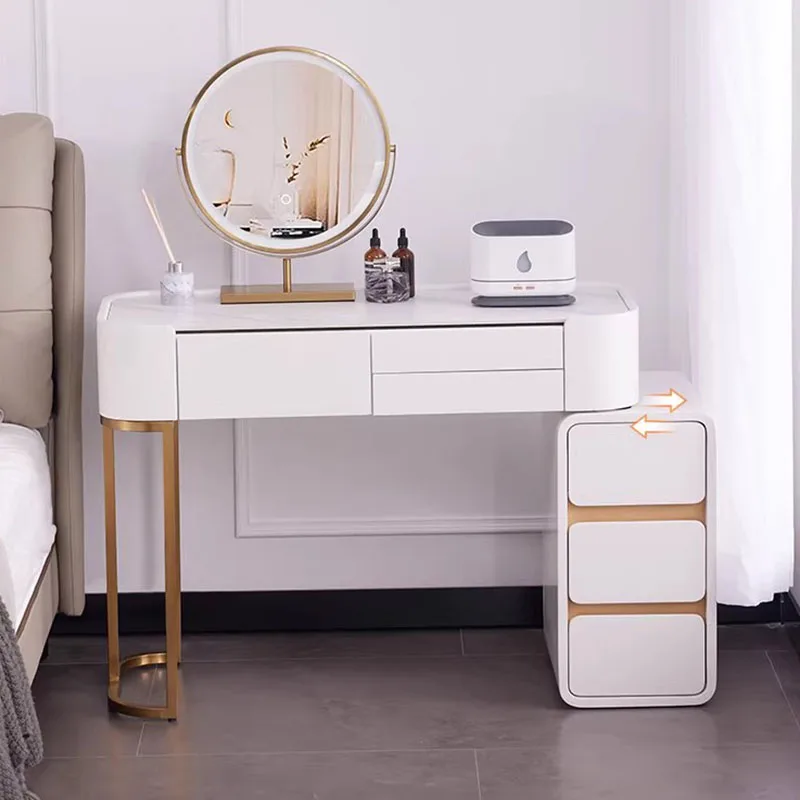 Tavolo da toeletta moderno bianco Accessori per soggiorno Tavolo da toeletta per trucco Donna Europeo Mesa De Maquillaje Mobili postmoderni - immagine 2