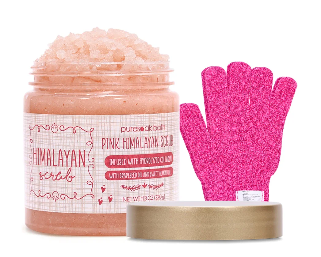 PuresoakBathHimalayanSaltScrubBodyScrubSetGiftSpaBathScrub