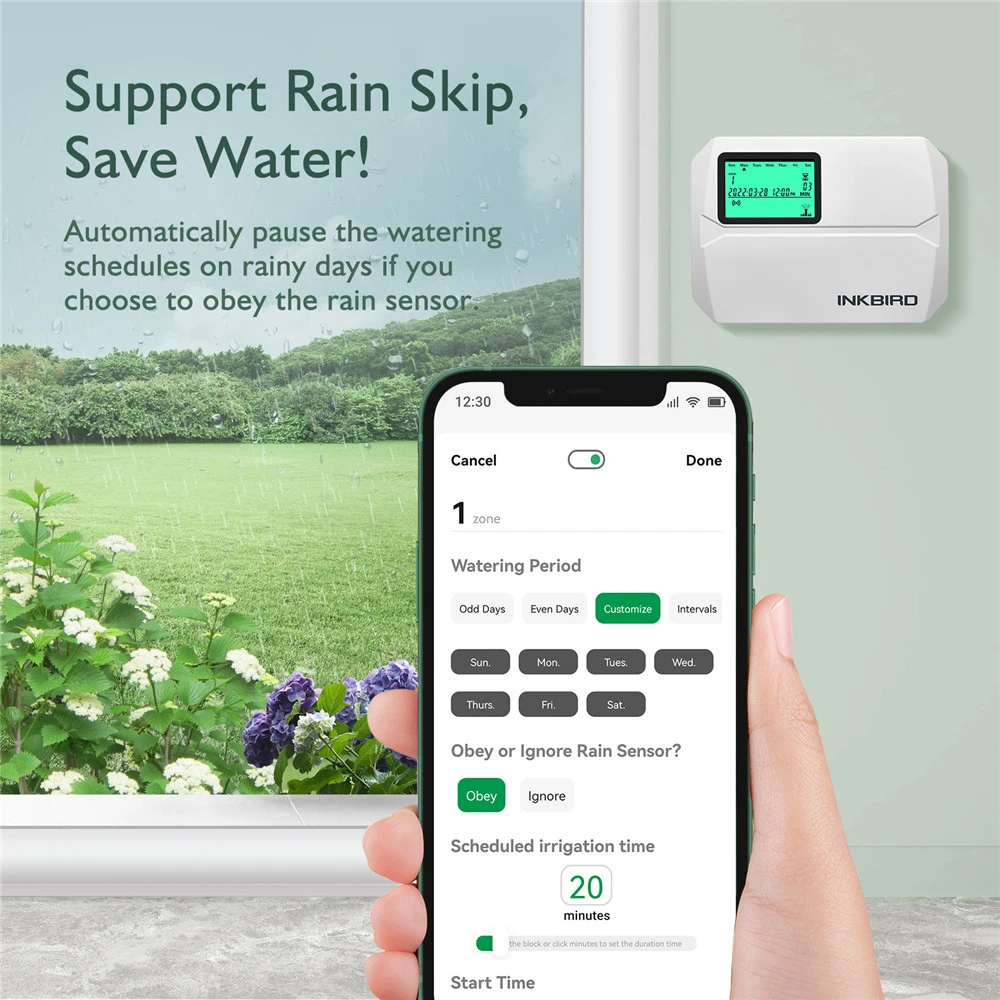 その他 InBirdie SMART Rain Bird 8-Station Digital Wi-Fi Compatible Irrigation