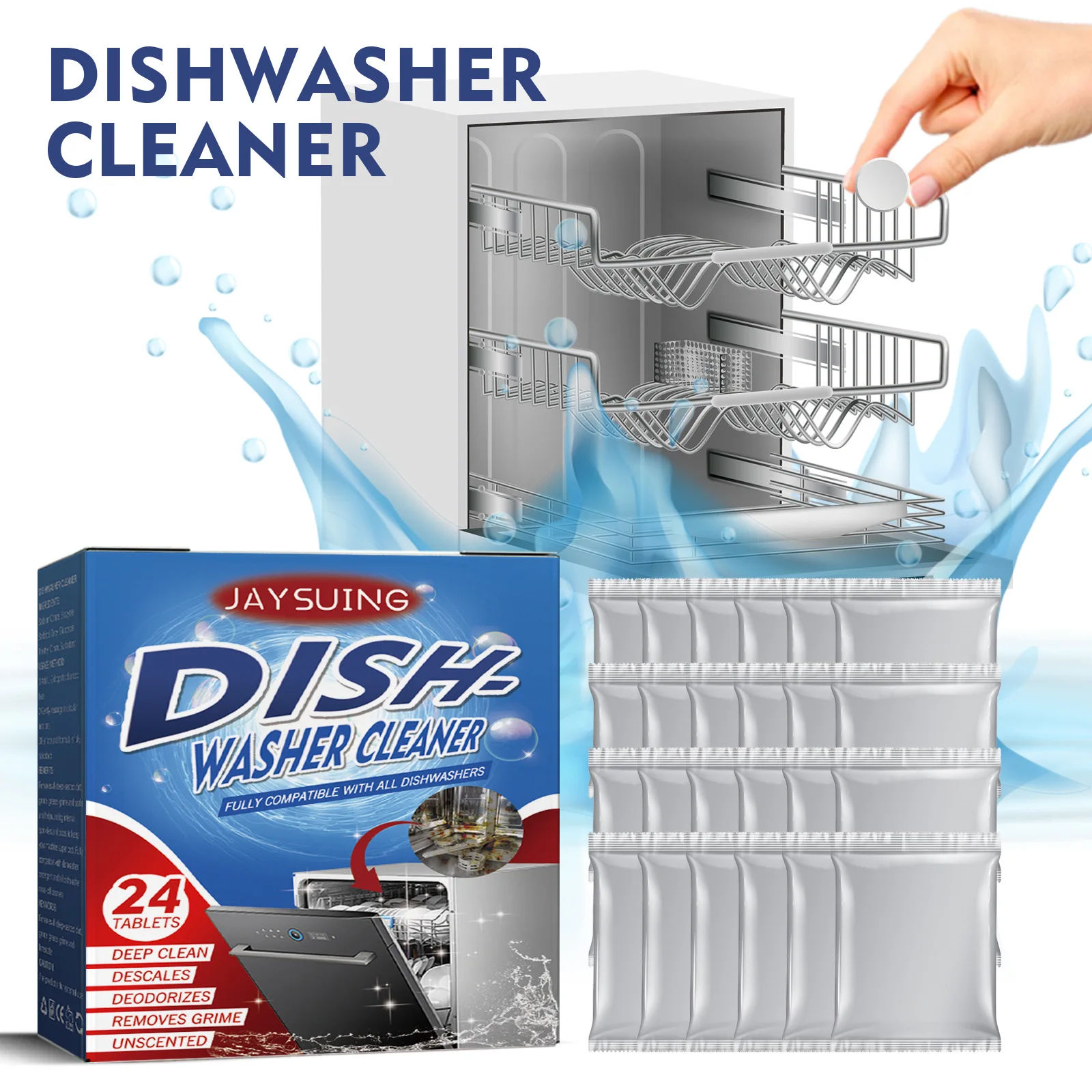 Dishwasher Cleaner Tablet Grease Odor Removal Descaling Detergent Deep Cleaning Decontamination Deodorizer Kitchen Cleaning Tool dishwasher cleaner