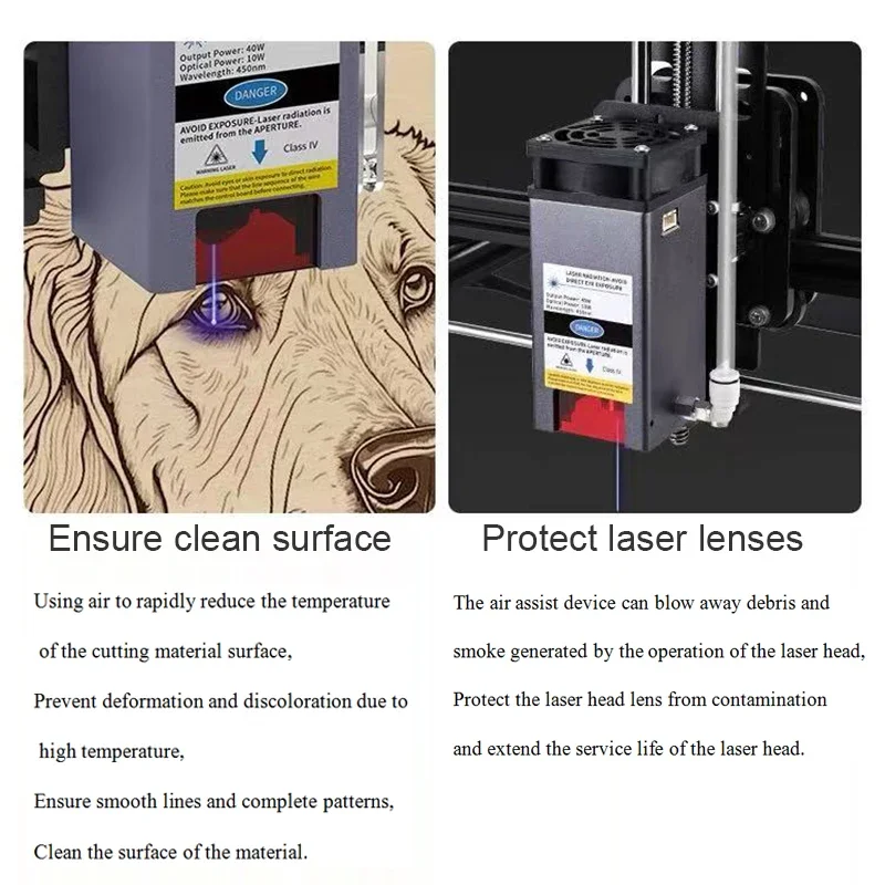 10-30L/min Airflow Assist Kit Low Noise Air Assist Pump for Laser Engraver Cutter Machine-Smoke And Dust Removal