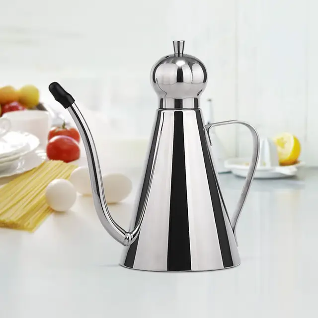 Contenitore per la conservazione dei condimenti Dispenser per aceto di olio d'oliva in acciaio inossidabile Bottiglie per condimenti per condimenti Accessori da cucina 2