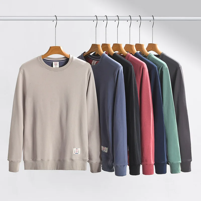 Pullover Streetwear Cotton Men's Sweatshirt Casual Solid Color Long Sleeve Spring Sweatshirt Men Quality Classic Mens Clothes