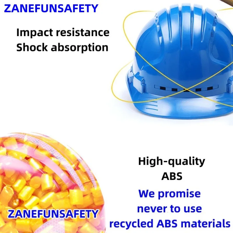 Construction Safety Helmet Reflective Stripes Vents Engineering Work Helmet Ventilated Lightweight Mining ABS Safety