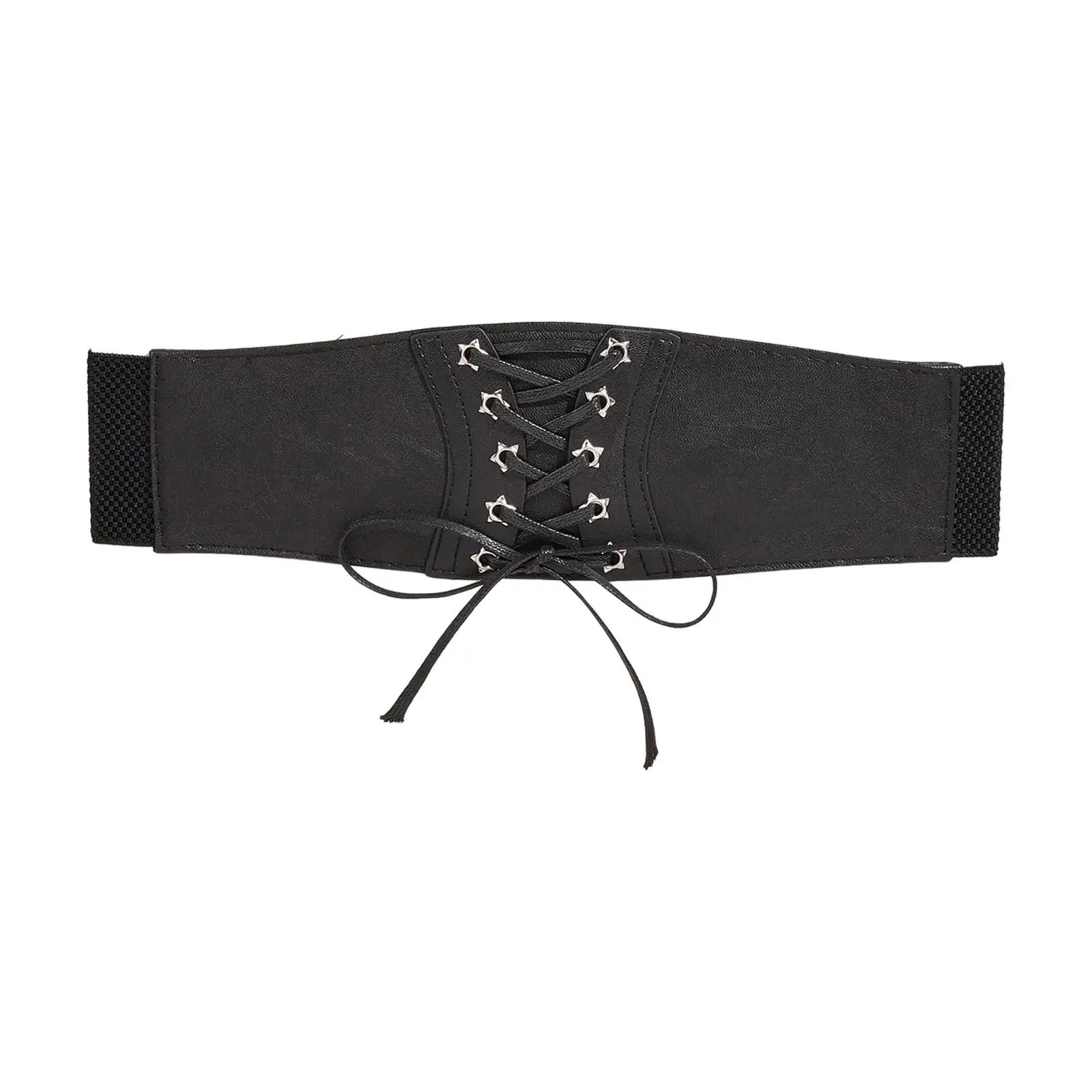 

Boho Corset Waist Belt Tied Waspie Wide Strechy Elasticity Girdle High Waist Accessories Underbust Band for Dress Cosplay Party