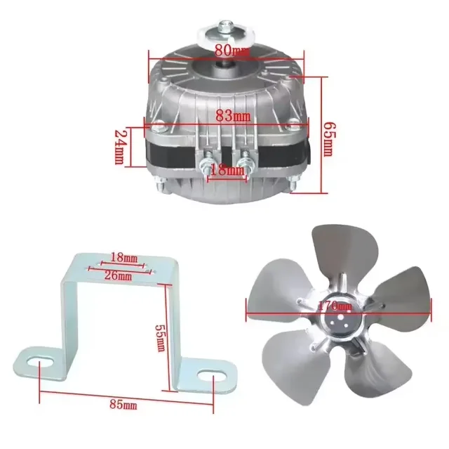 Moteur 25W 35W 40W 60W 75W 100W pour le refroidissement et la condensation des réfrigérateurs, moteur de ventilateur de condenseur de congélateur 1