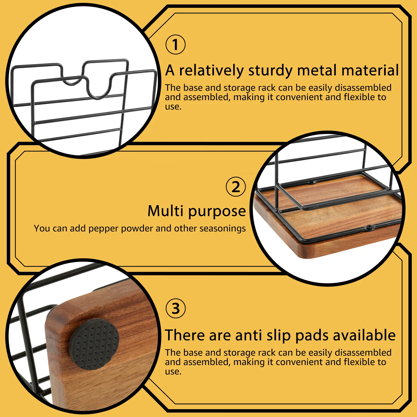 Napkin Holder Metal Table Napkin Holder with Weighted Base Multipurpose Napkin Salt and Pepper Dispenser for Kitchen Countertop 4
