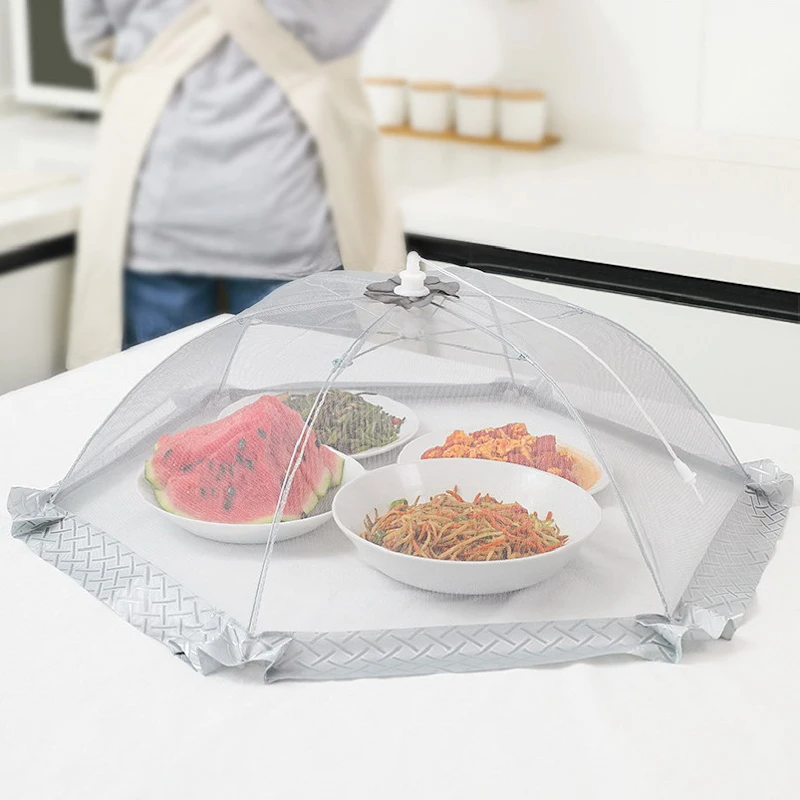 Foldable Food Mesh Cover Household Anti Fly Mosquito Vegetable Fruit Cover Picnic Protect Net Tent Umbrella Kitchen Accessories
