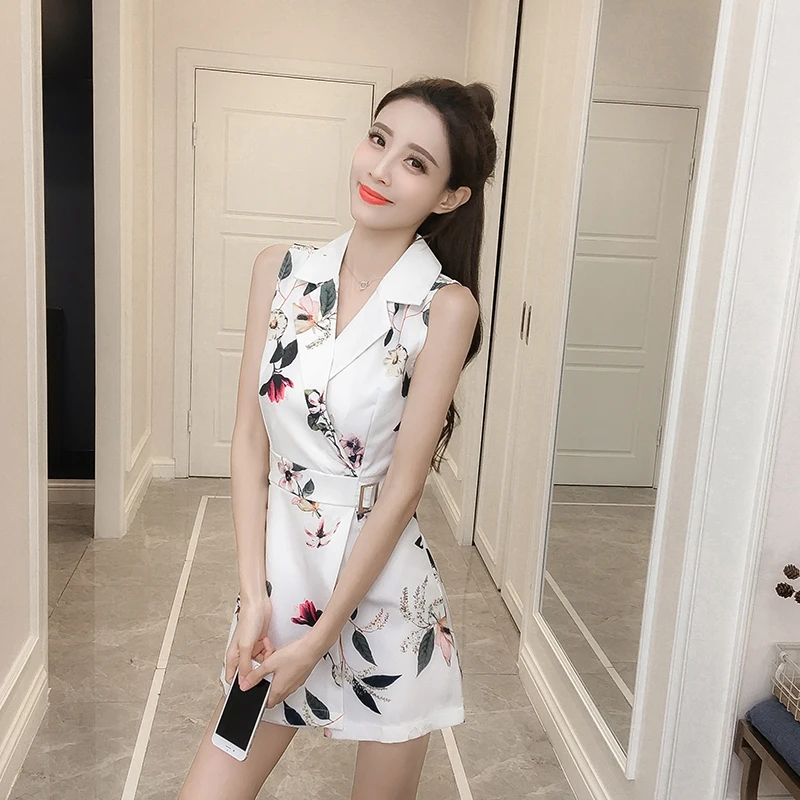 Elegant Sleeveless Printed Bodysuit ladies Jumpsuit Summer Clothes For Women 2023Matching Fashion Shorts One Piece Outfit Romper