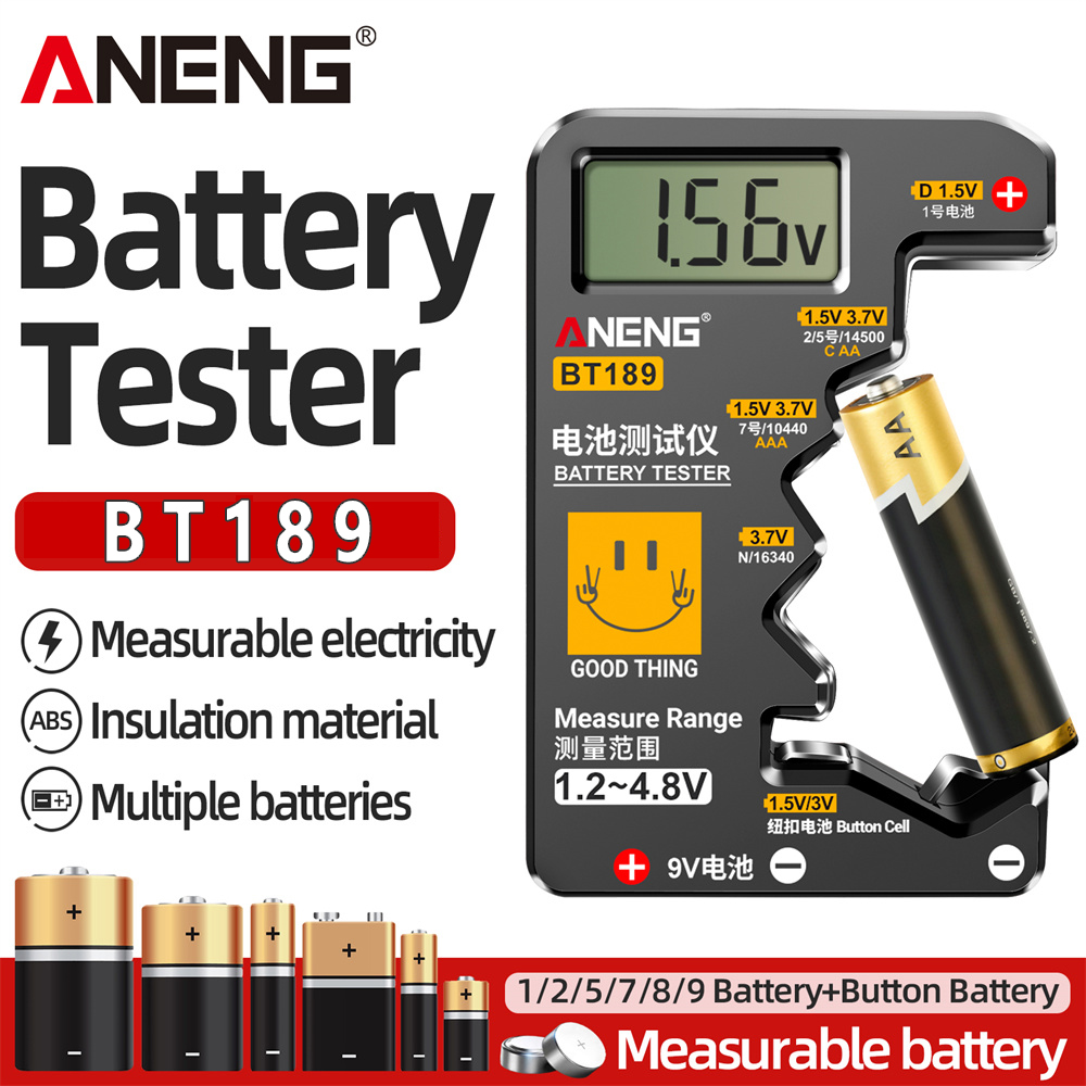 Ultra-small Battery Tester 9V AA AAA Button Cell Universal Household LCD Digital Display Battery Tester Power Bank Detector Tool