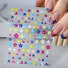 5D Exquisite Daisy Nail Sticker 1sheet Colorful Floral Nail Decal 8*10cm Self-adhesive Luxurious Daisy Nail Art Sticker Decor 9# 5