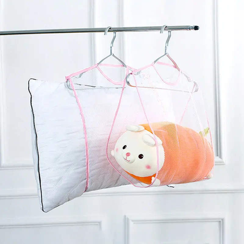 1PC Folding Drying Net Pocket Home Tanning Pillow Mesh Bag Special Drying Rack Lazy Sun Doll Windproof Storage Net Pocket 2
