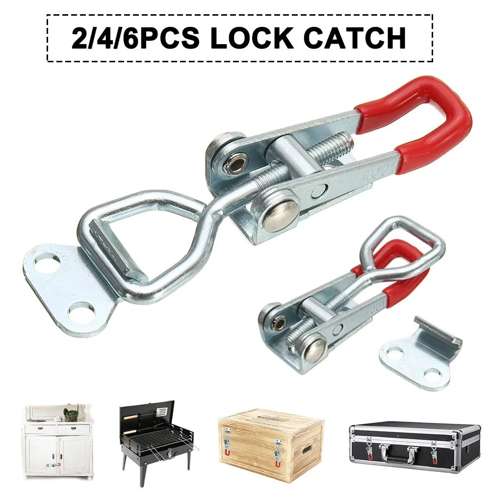 2/4PCS Heavy Iron Adjustable Buckle Lock Clamp Box Buckle Clamp Door Bolt Type Quick Accessory Horizontal buckle clamp
