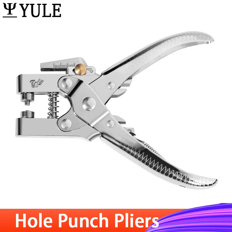 

Leather Belt Hole Punch Plier Stainless Steel Eyelet Puncher Revolve Sewing Machine Tool Watchband Household Leathercraft Rivets
