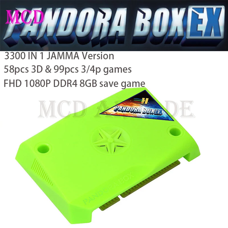 

Pandora's Box EX 3300 in 1 Arcade Jam Board 1080P DDR4 8GB Save Game VGA CGA HDMI Compatible for Arcade Cabinets 3D Tekken 6