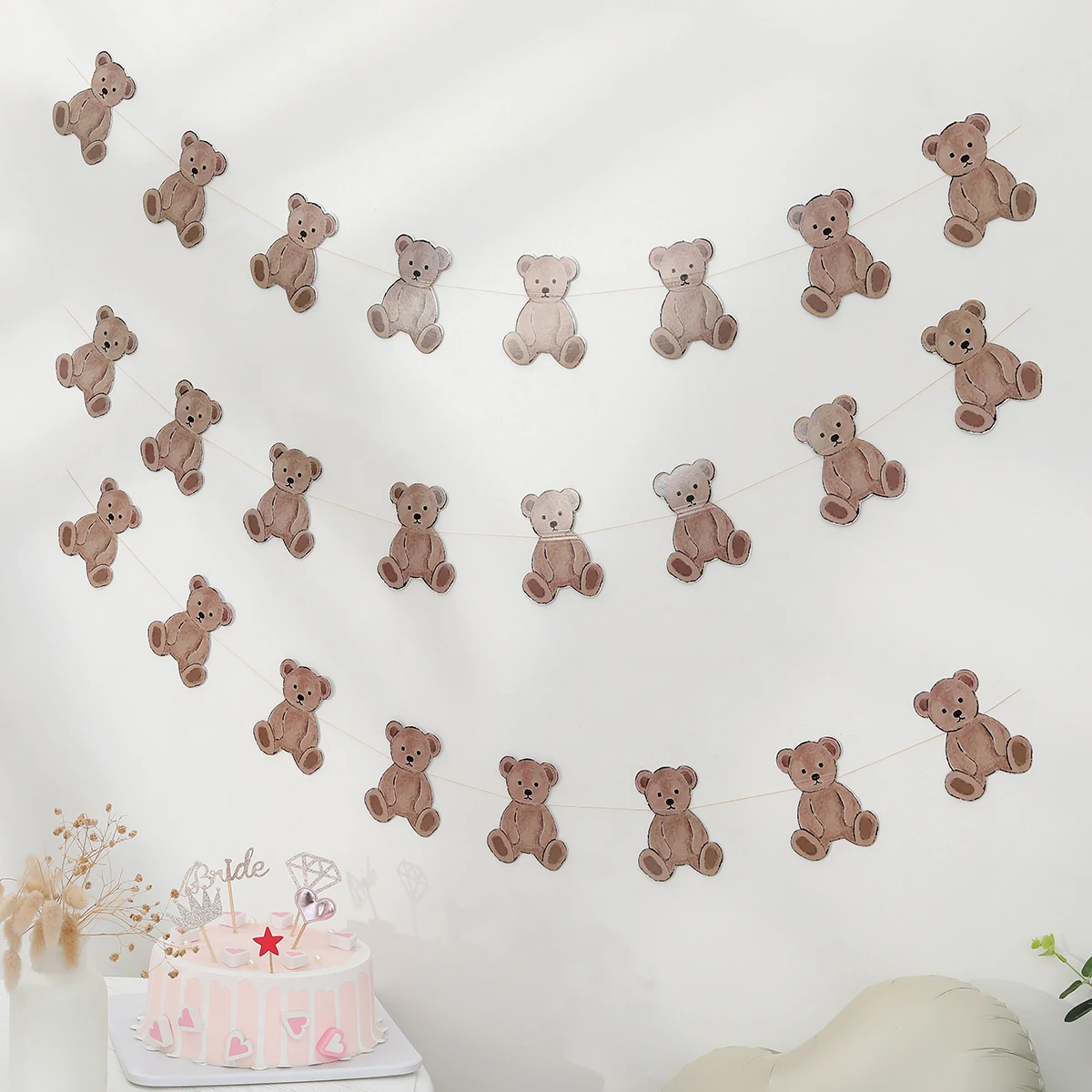 Party Decorations 1pc Retro Bear Flag Birthday