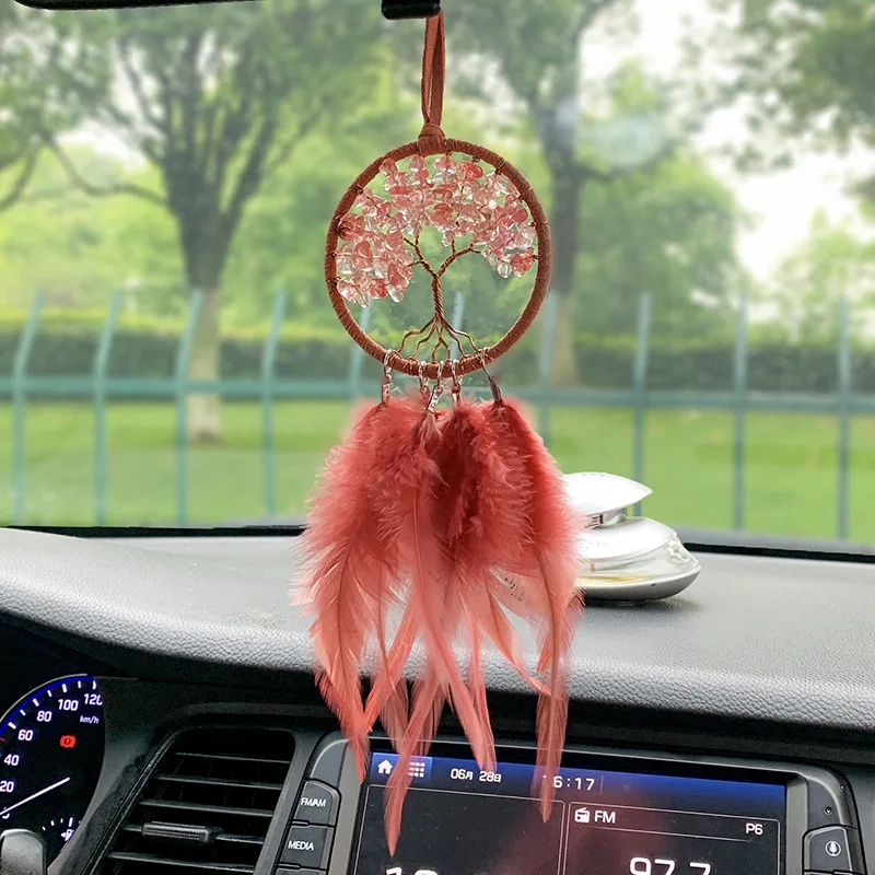 Description Picture 4 of itemMini Dream Catcher Feather Decoration Home Decor & Wall Hanging Adornment Handmade Car Pendant Wind Chimes Girls Schoolbag Gifts