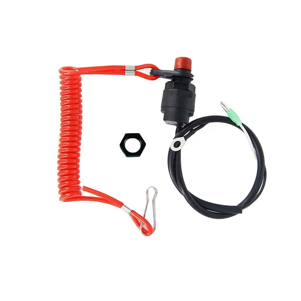 For Yamaha Suzuki Honda Boat Outboard Switch Engine Motor Lanyard Kill Urgent Stop Button Safety Connector Cord Compatible outboard engine parts,outboard switch,outboard engine kill switch,boat motor parts,outboard kill switch