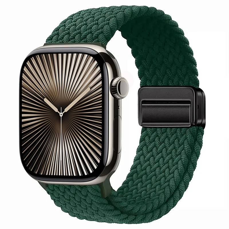 Nylon Braided Magnetic Loop Strap with Metal Accents