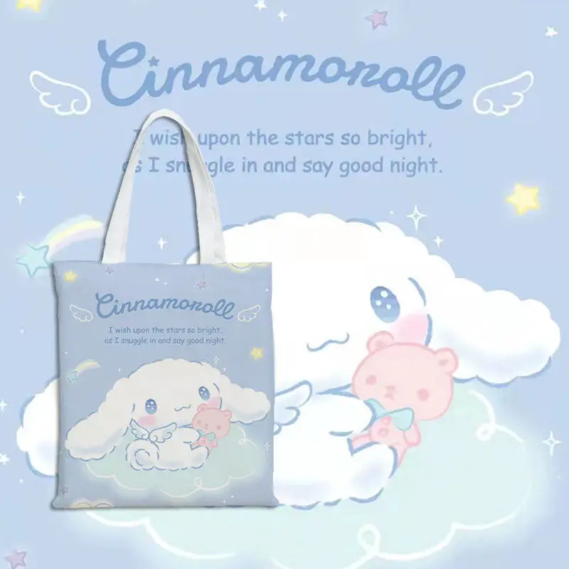 Sanrio Cinnamoroll Surrounding Anime Cute Canvas Bag Cartoon College Fresh Wind Shoulder Bag