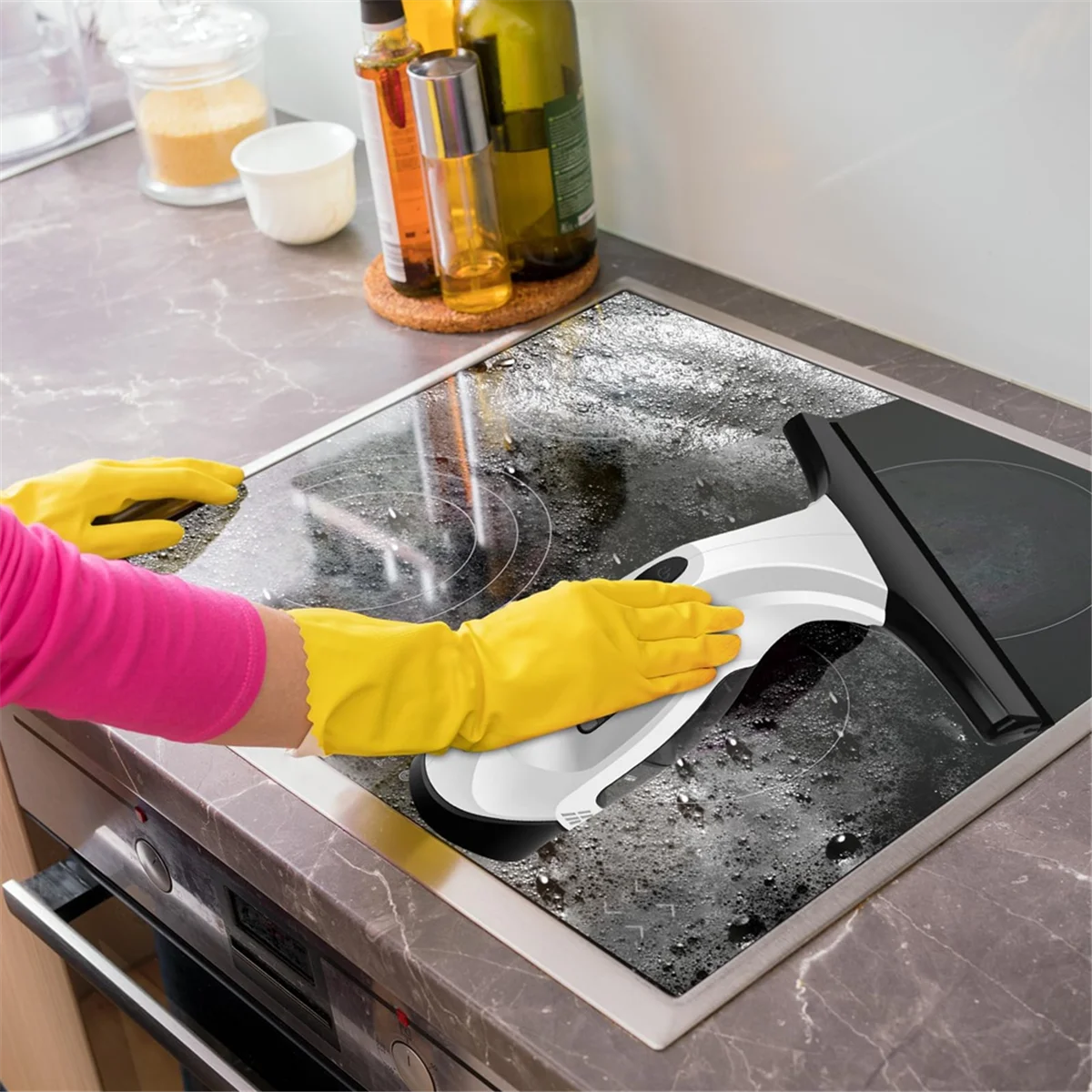 New Cordless Window Vac, Rechargeable Window Vacuum Cleaner with Squeegee Head, 150ml Water Tank, Light Weight US Plug