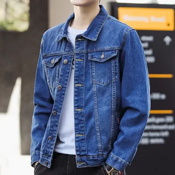 남성용 데님 재킷, 용수철 및 가을 캐주얼 작업 재킷, 남성 의류, 신상