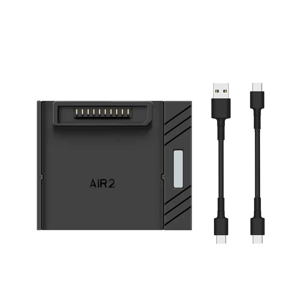 Vue de face du chargeur USB PD3.0 pour DJI Mavic Air 2/Air 2S, affichant les spécifications techniques.