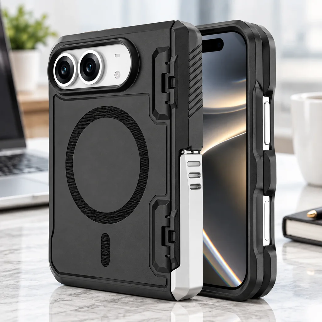 Dual Layer Shockproof iPhone Case with Stand – Rugged Protective Bumper Cover