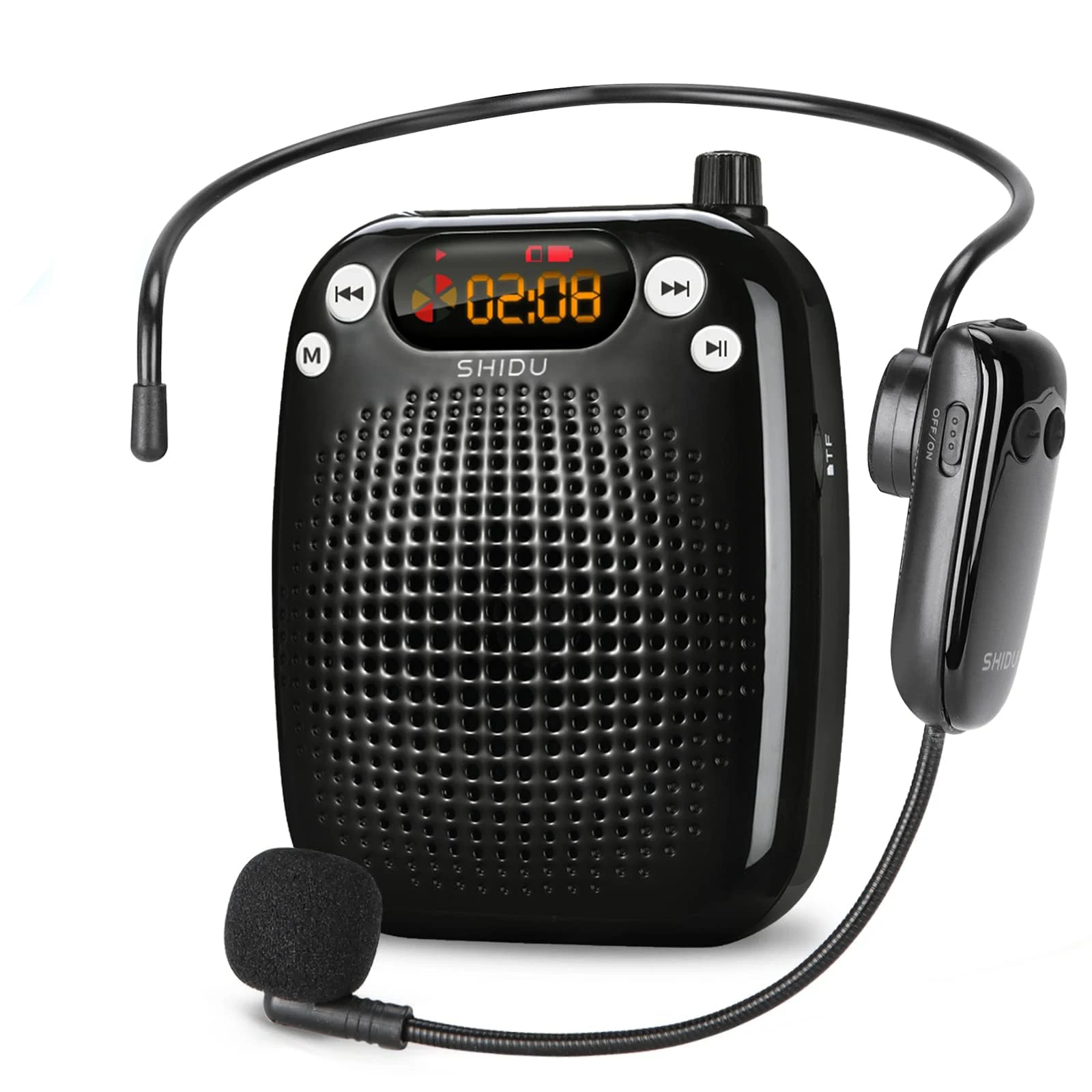 【動作確認済み】SHIDU　ボイスアンプ　拡声器　ワイヤレス　マイク付き Amazon.co.jp: SHIDU ワイヤレス ハンズフリー拡声器 小型 高