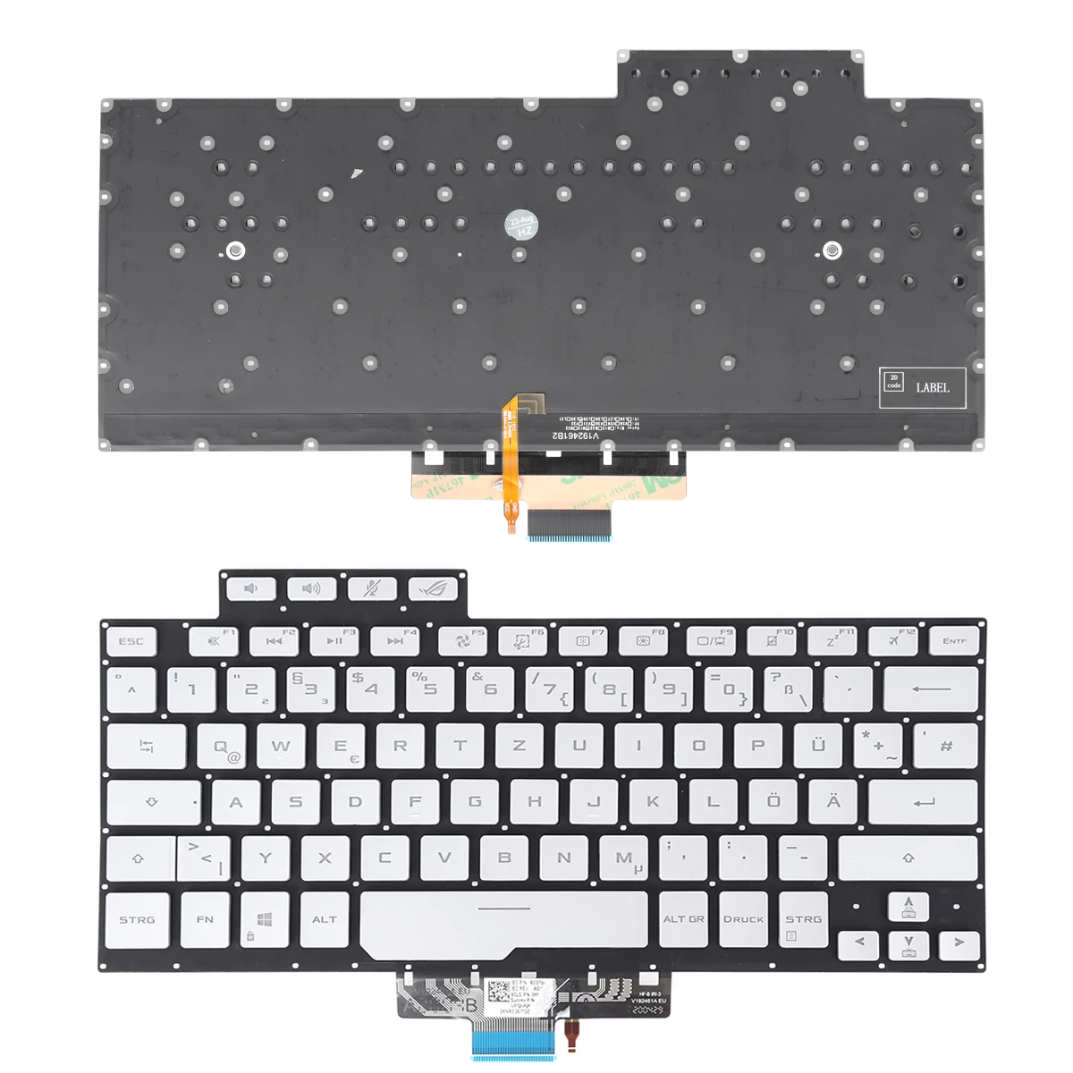 Tastiera Per Laptop Gr Per Asus Rog Zephyrus G14 Ga401 Ga401U Sliver Con Retroilluminazione