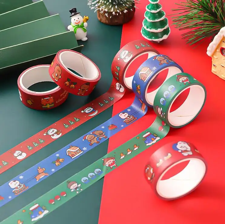 

48 pcs/lot 15mm*3M Christmas Washi Tape Decoration Sticker Scrapbooking Diary Adhesive Masking Tape Stationery School Supplies
