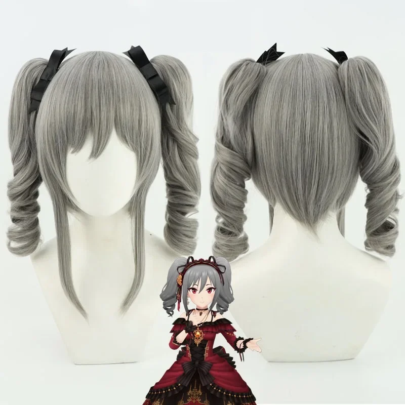 

Idolmaster Cinderella Girls Kanzaki Ranko Cosplay Wig 45cm Medium Long Grey Hair Wig Women Anime Costume Party Cosplay