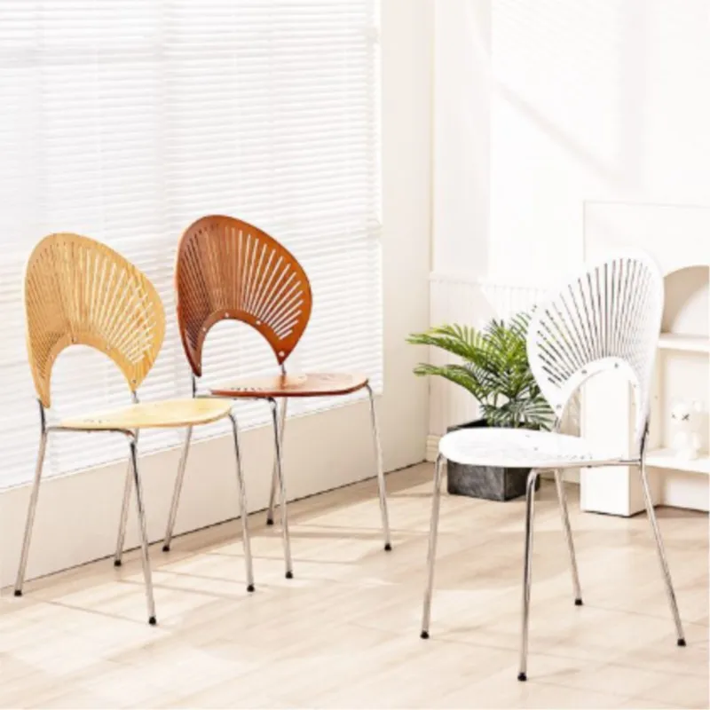 Nordic modern antique chairs light luxury shell home dining chairs