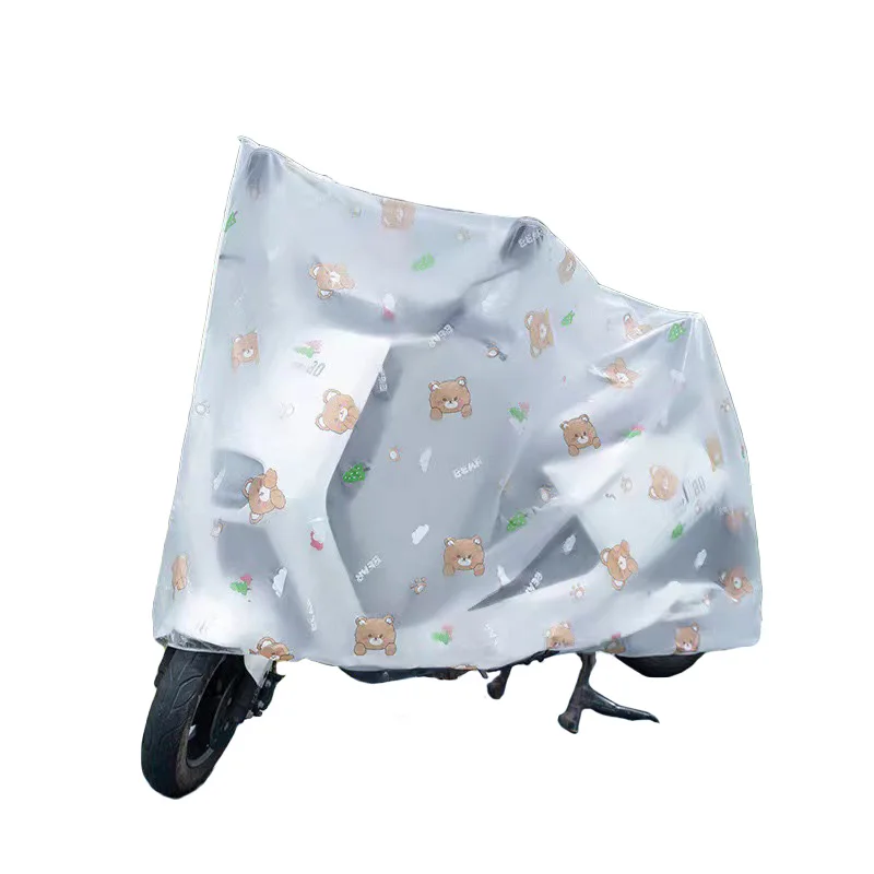 1pc Translucent Thick Universal Protective Gear Waterproof Rainproof PEVA Motorcycle Cover Electric Bicycle Cover