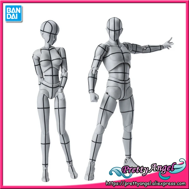 S.H. Figuarts Woman Female Body Chan Wireframe Gray Color Drawing