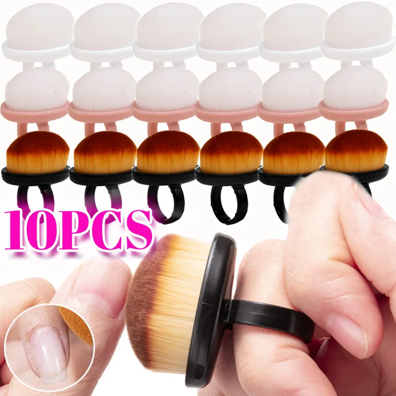 Ring-shaped Nail Cleaning Brush 10PCS Soft Plastic Manicure Pedicure Clean Accessories Tools Nail Art Brushes