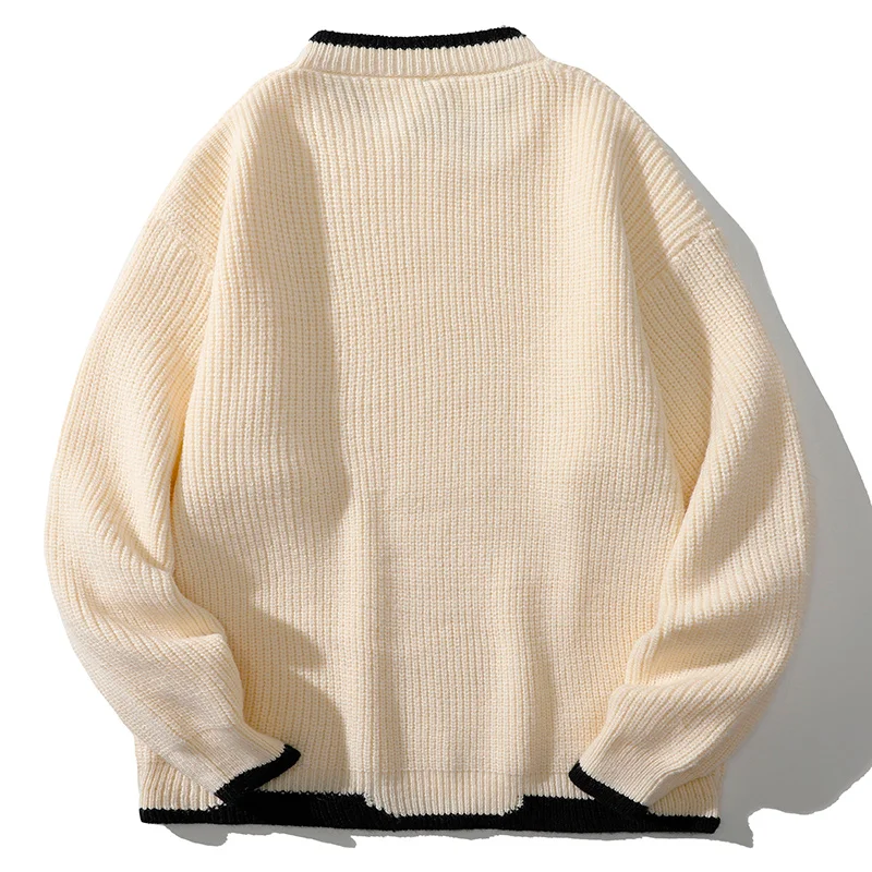 Autumn/winter New Crewneck Casual Basic Simple High Street Pullover Men's Sweater Casual Comfortable Pullover Top