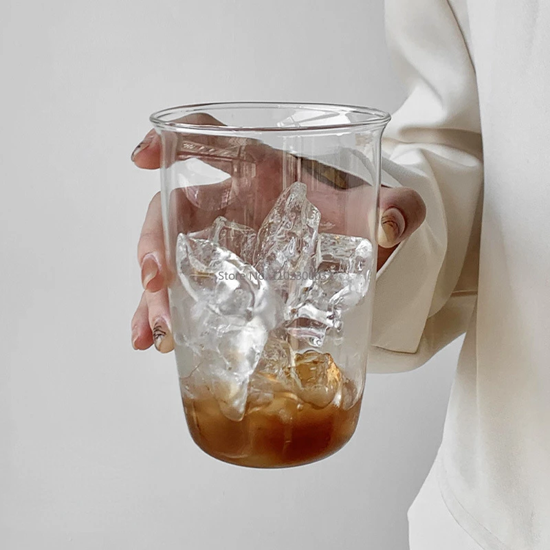 Transparent Ribbed Latte Coffee Glass Cup Cocktail Glasses Vertical Grain Phnom Penh Glass Water Cup Juice Coffee Whiskey Cups glass cup
