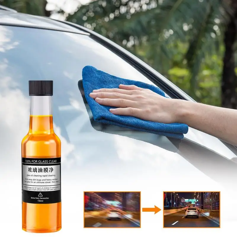 Oil Film Cleaner 150ml Car Glass Cleaner Oil Film Remover Car Water Spots Remover Stain Auto Windshield