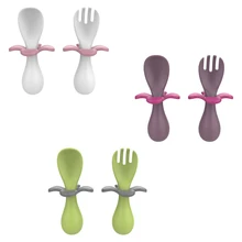 

2pcs/set Food grade PP Mini Fork Spoon For Baby Utensils Set Feeding Spoon Learn To Eat Children's Tableware Toddler Utensils