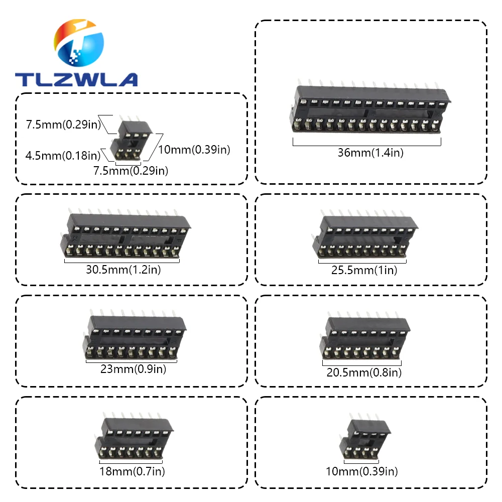IC Socket 10PCS DIP6 DIP8 DIP14 DIP16 DIP18 DIP20 DIP28 DIP40